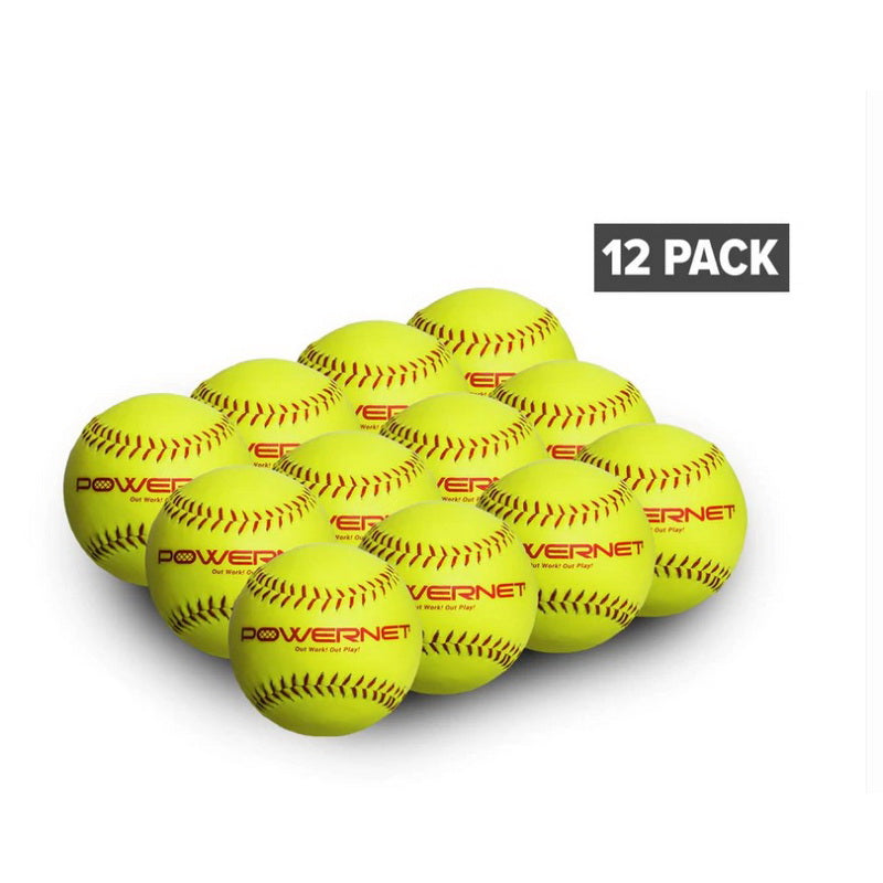 Powernet Practice Softballs 12 PK Recreation Grade yellow