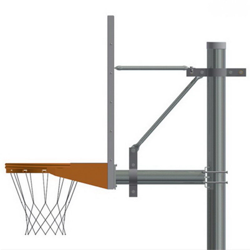 Jaypro Straight Post 5-9/16" Pole with 6' Offset Basketball Goal System