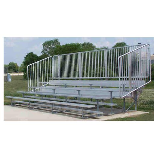 4 or 5 Row Aluminum Bleachers with Fencing - Pitch Pro Direct