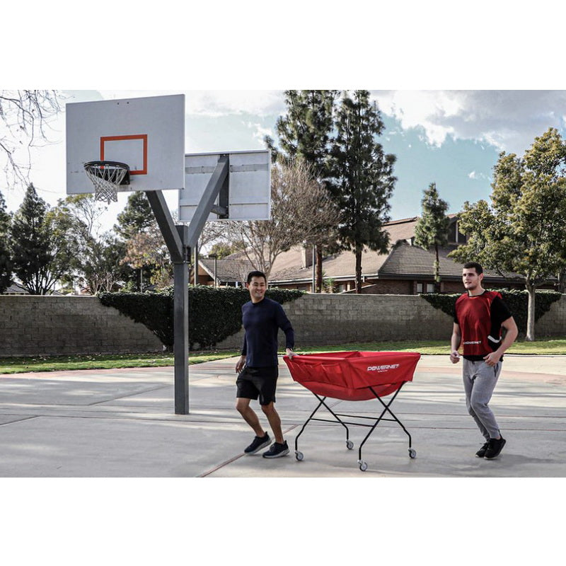 Powernet Volleyball Cart Wheeled XL in a court