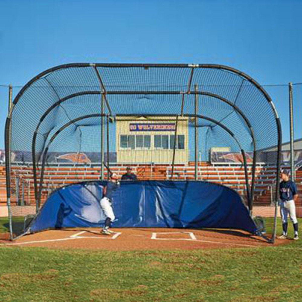 big bubba elite backstop front view with batter