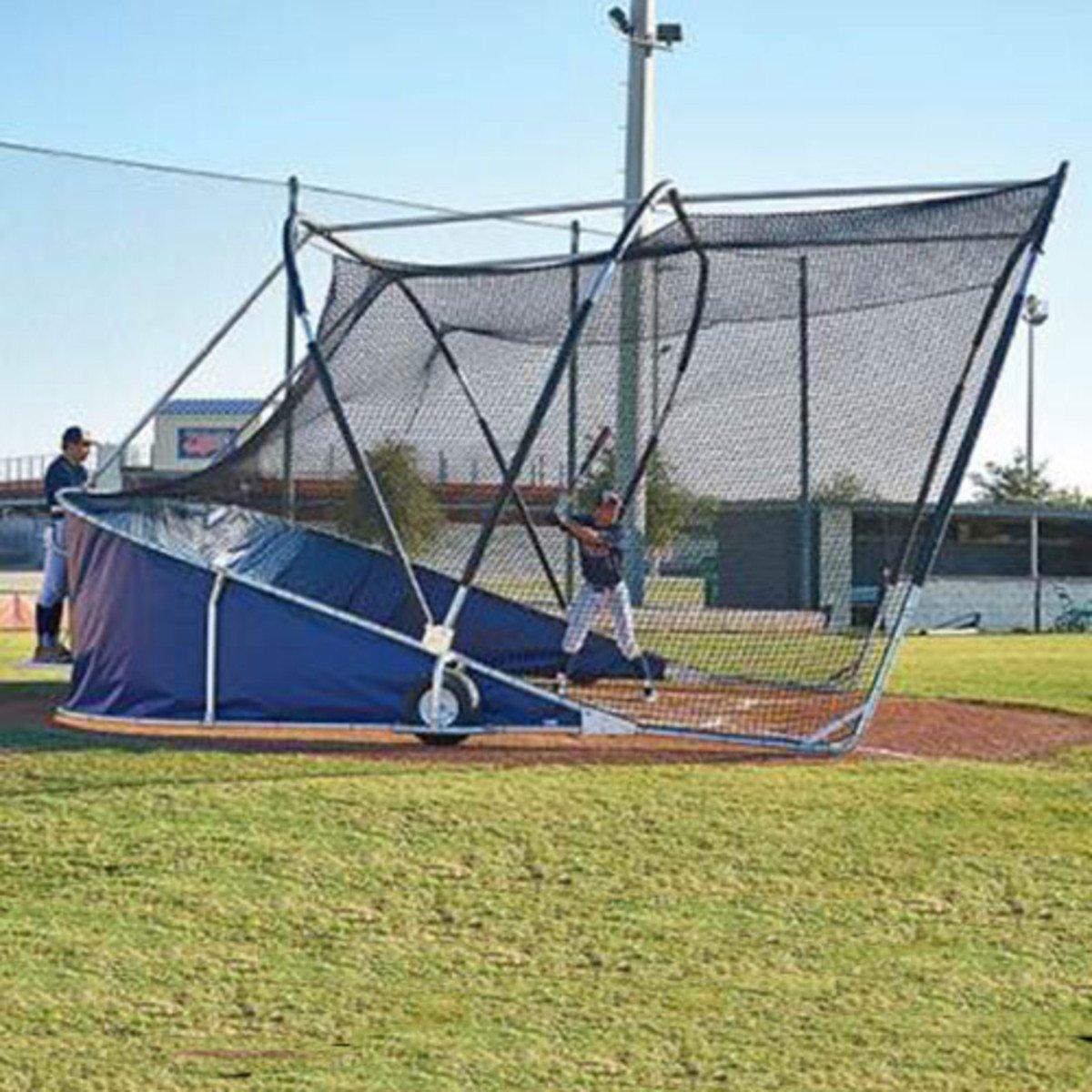 big bubba elite backstop side view with batter