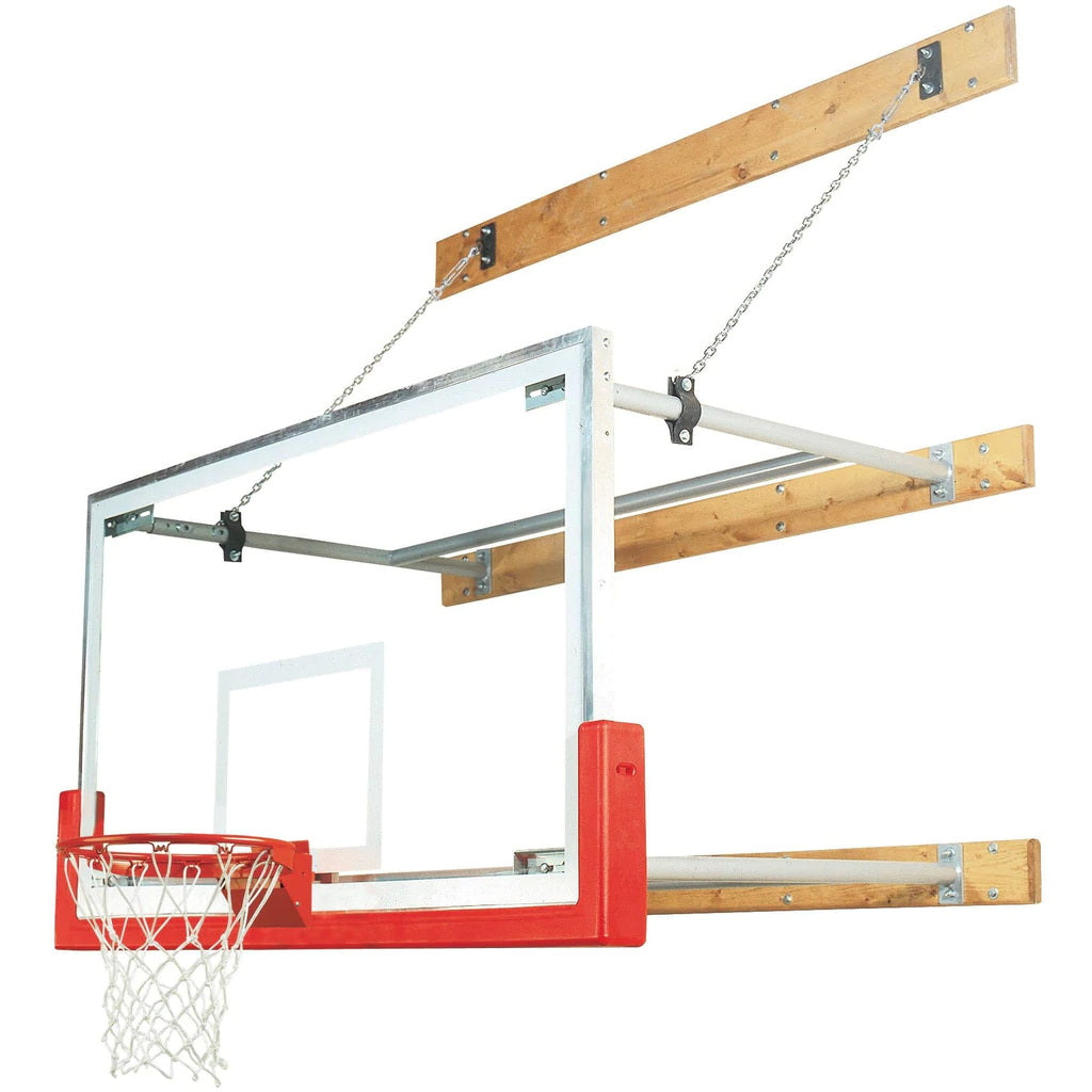 bison 4 6 stationary competition wall mounted basketball hoop