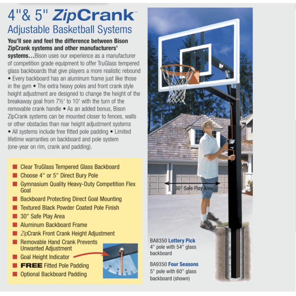 bison four seasons zipcrank 5 adjustable basketball hoop 2