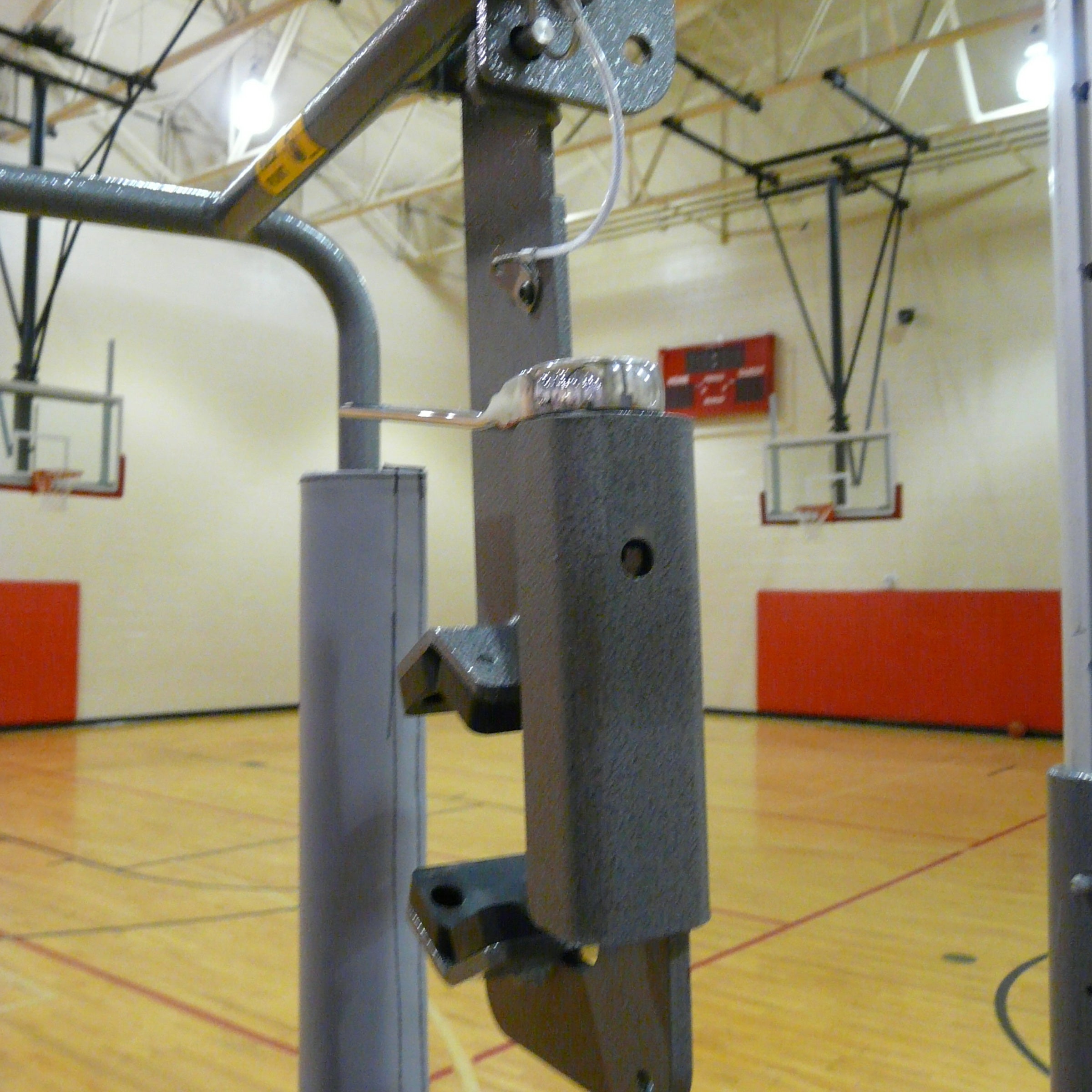 bison inc adjustable height clamp on volleyball officials platform with padding