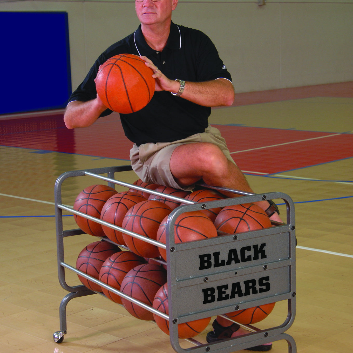 bison inc heavy duty lockable ball cart 3