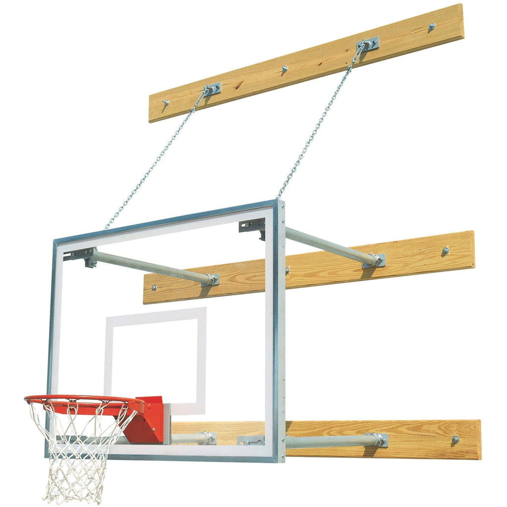 bison stationary field modifiable wall mounted basketball hoop