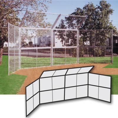 Chain Link Backstop 20' W/ Hood-No Wings - Pitch Pro Direct