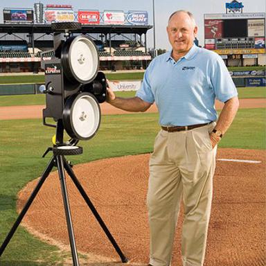 Bulldog Elite Pitching Machine On Field