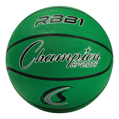 champion sports size 7 rubber basketball green