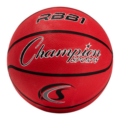 champion sports size 7 rubber basketball red