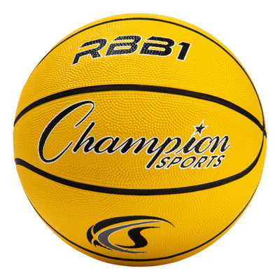 champion sports size 7 rubber basketball yellow