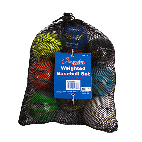 champion sports weighted training baseballs set of 9 set