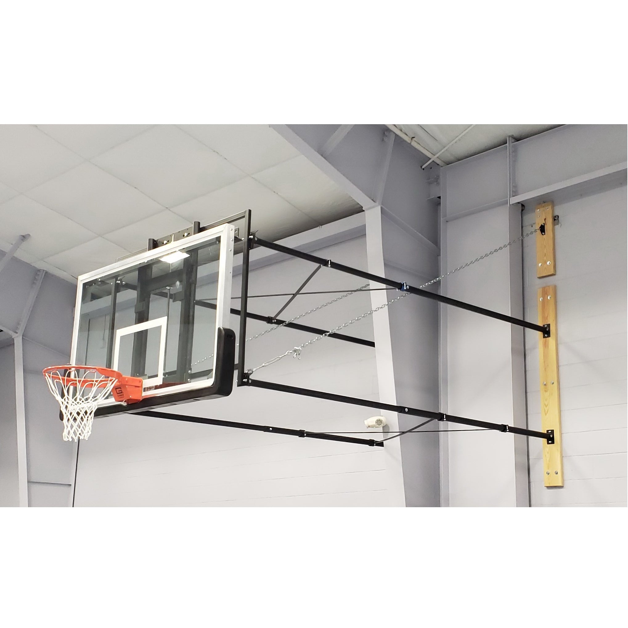gared corner mount stationary wall mount package with glass board and manual height adjuster 9' 12'