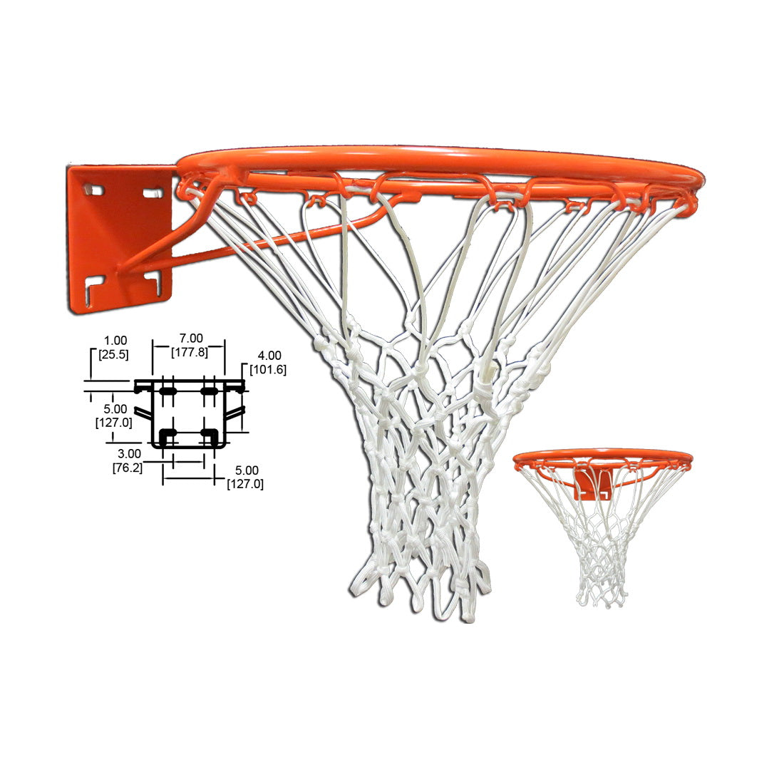 gared high strength institutional fixed basketball rim