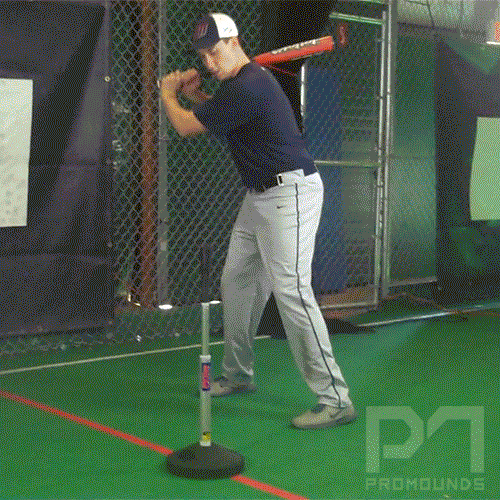 gif file of man hitting pvtee batting tee