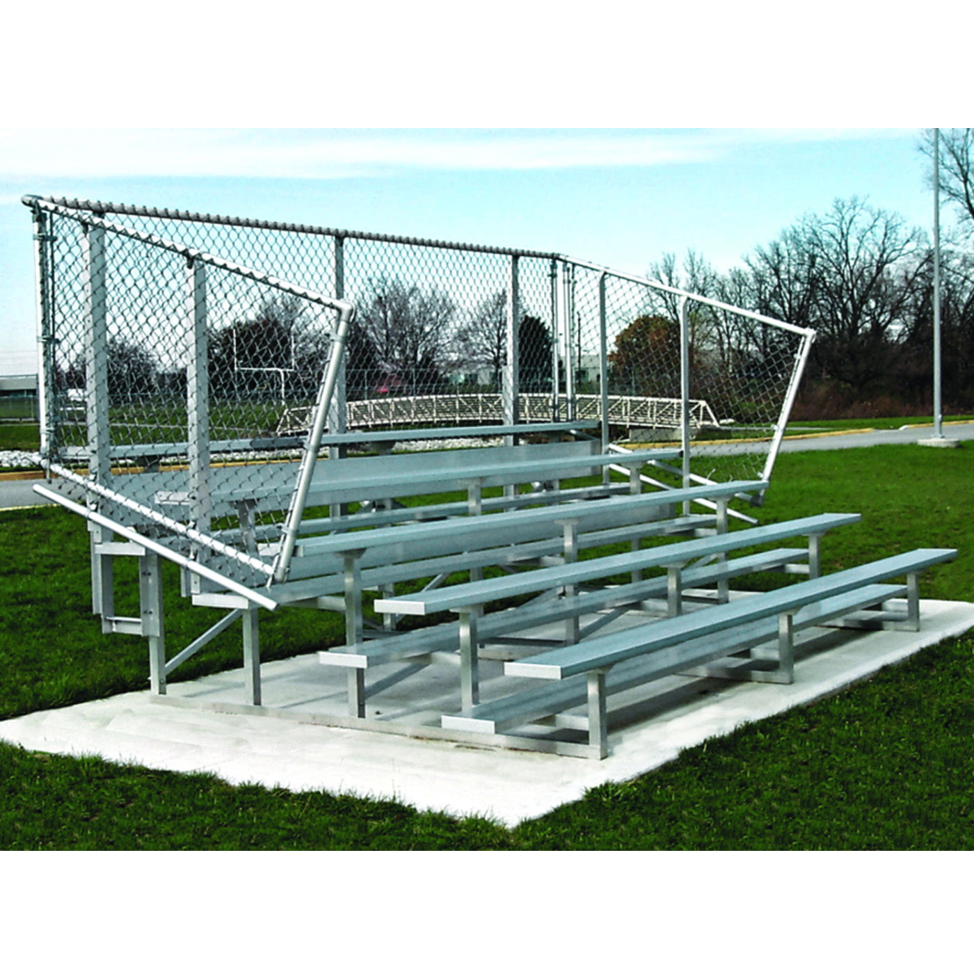 trigon sports 4 row deluxe or standard aluminum bleacher