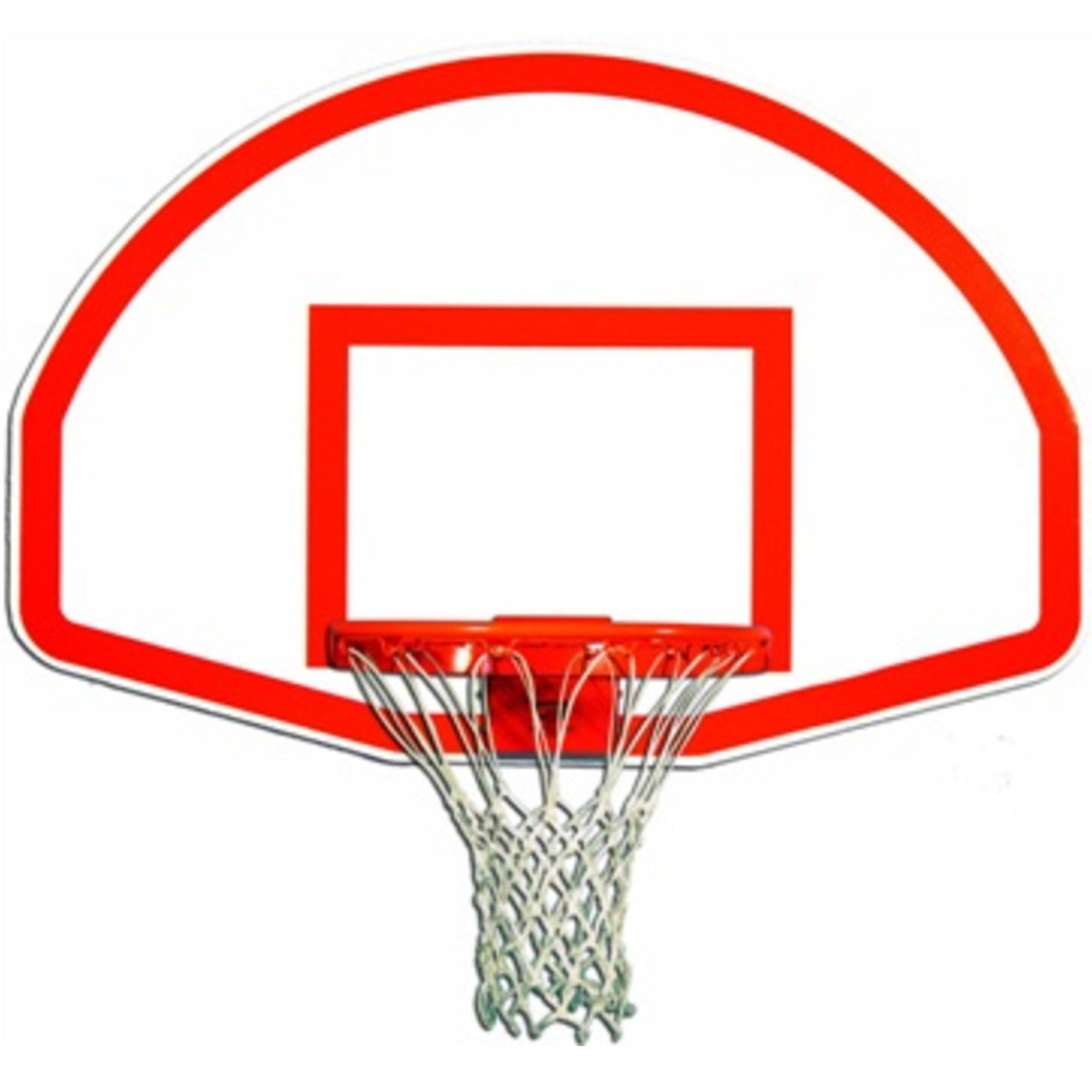 trigon sports fan shaped aluminum backboard with target and border