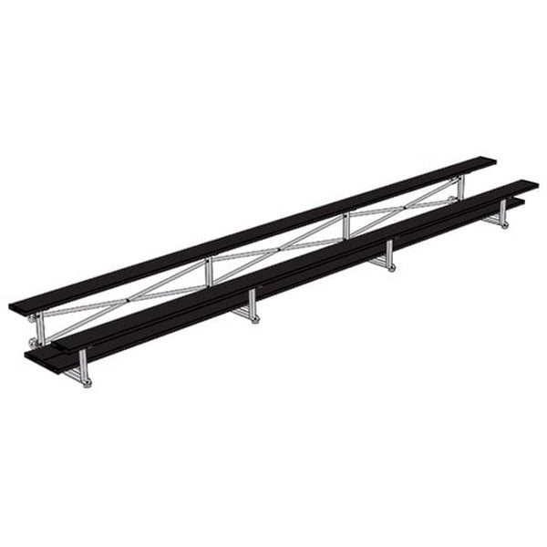 Bleacher - 21 ft. (2 Row - Double Foot Plank) - Tip & Roll Black 