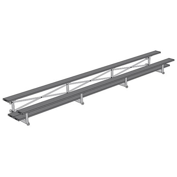 Bleacher - 21 ft. (2 Row - Double Foot Plank) - Tip & Roll Gray