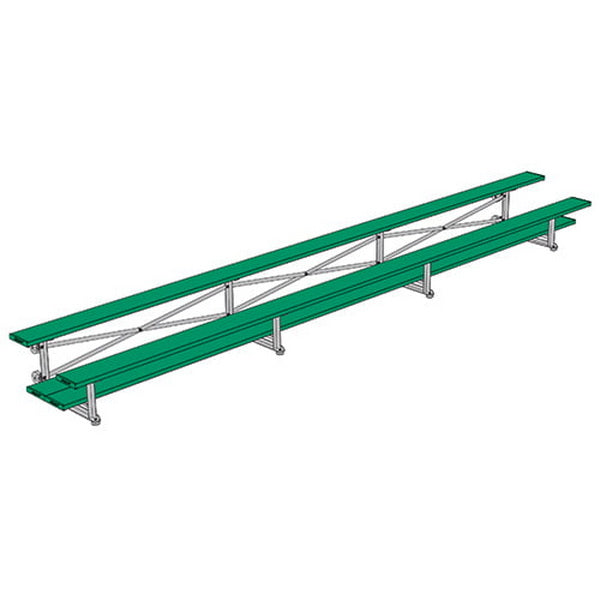 Bleacher - 21 ft. (2 Row - Double Foot Plank) - Tip & Roll Kelly Green