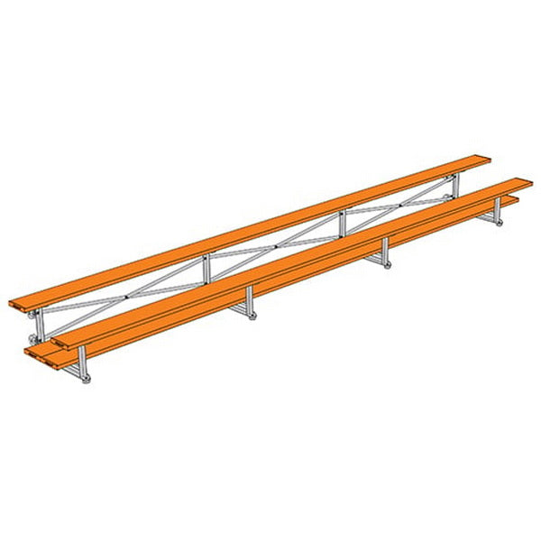Bleacher - 21 ft. (2 Row - Double Foot Plank) - Tip & Roll Orange