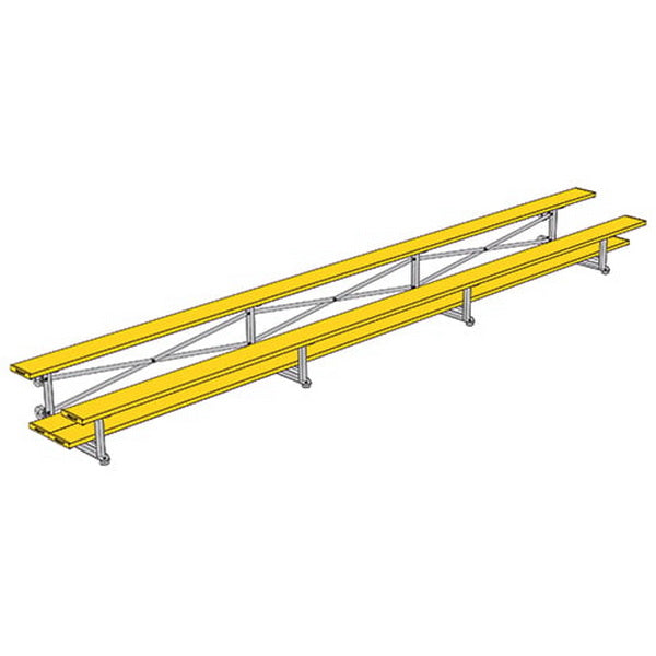 Bleacher - 21 ft. (2 Row - Double Foot Plank) - Tip & Roll Yellow