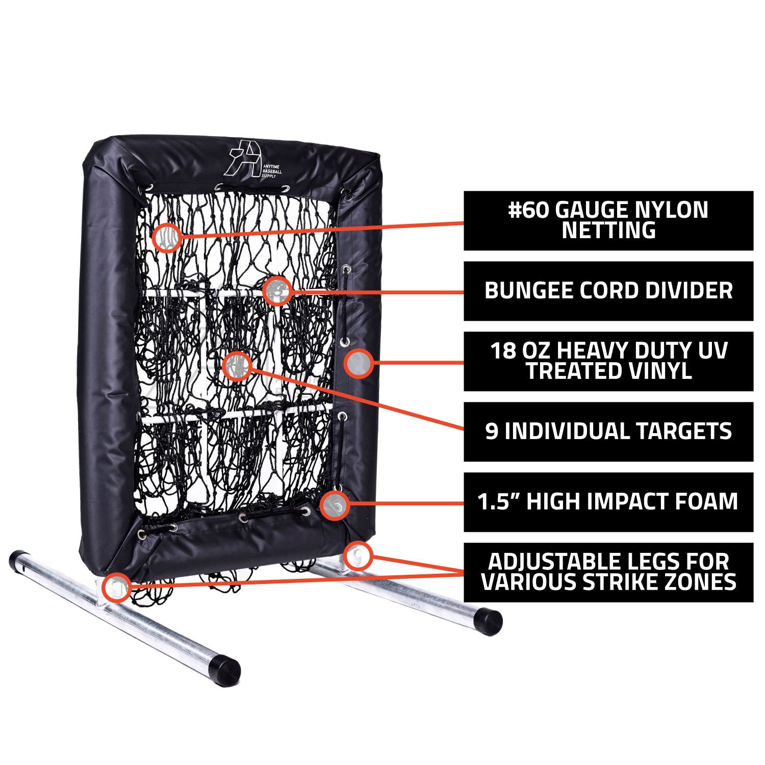 No Hitter Net 9 Square Pitching Net