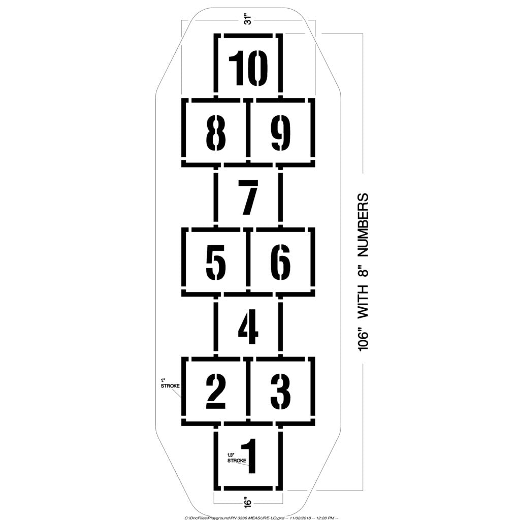 Newstripe Traditional Hopscotch Playground Stencil