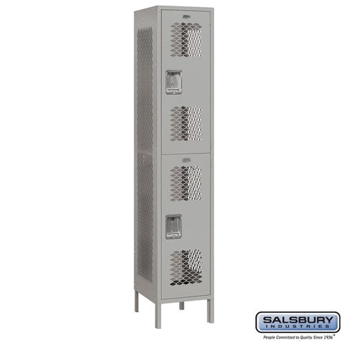 Salsbury 15" Wide Double Tier Vented Metal Locker - 1 Wide