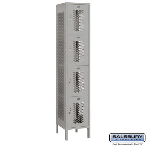 Salsbury 15" Wide Four Tier Vented Metal Locker - 1 Wide