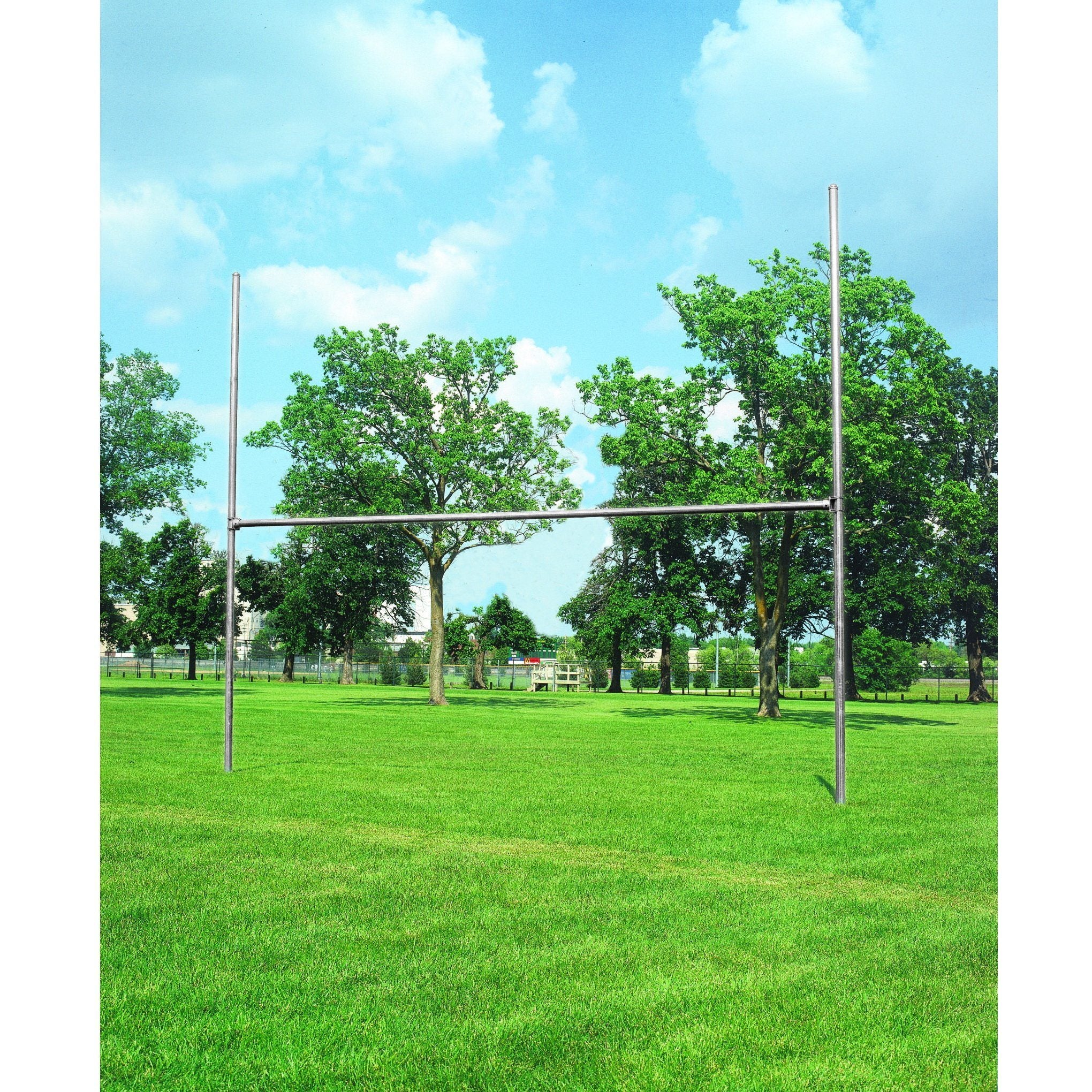 Bison 3-1/2″ Galvanized H-Style Football Goalposts - Pitch Pro Direct