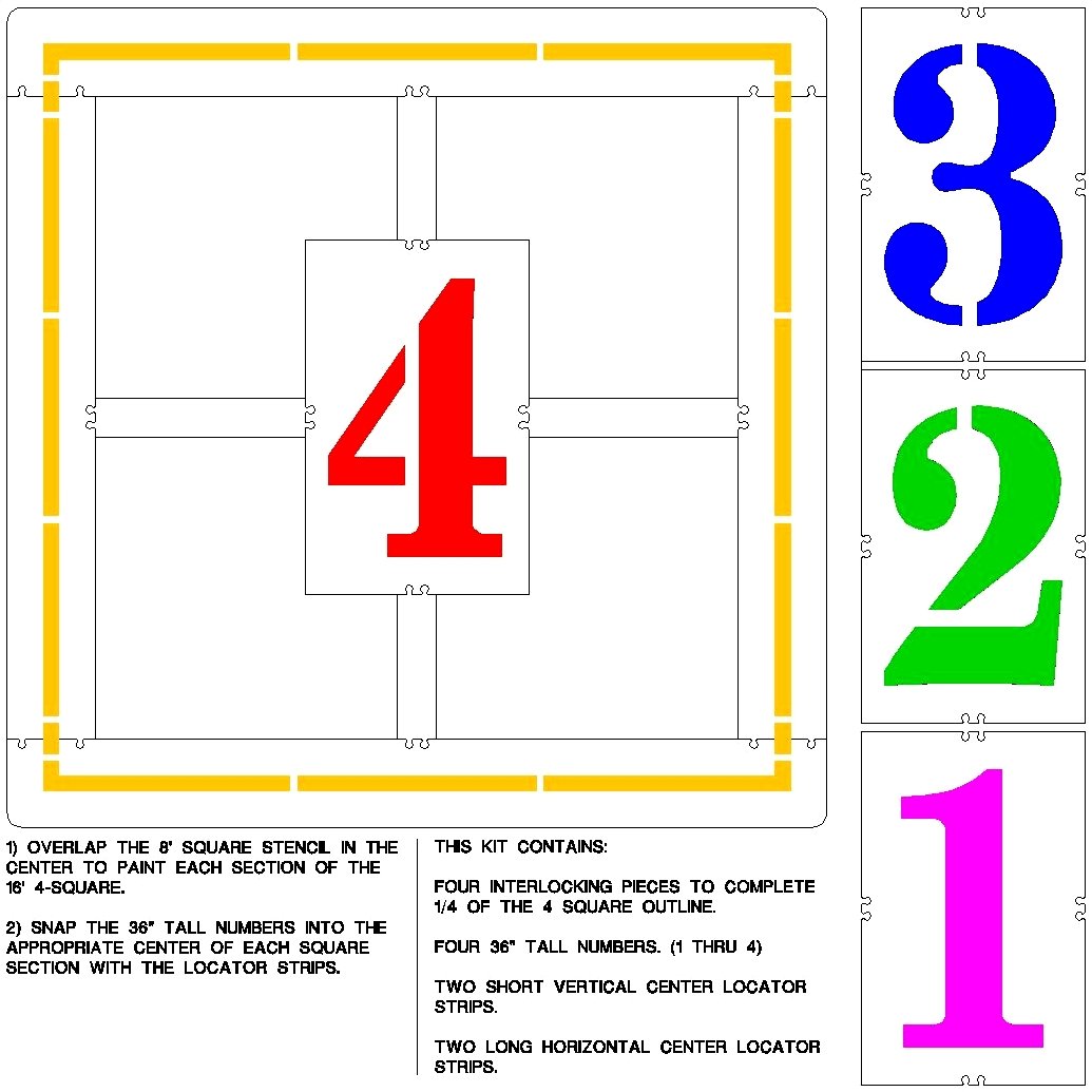Newstripe 16′ Official Four Square Stencil
