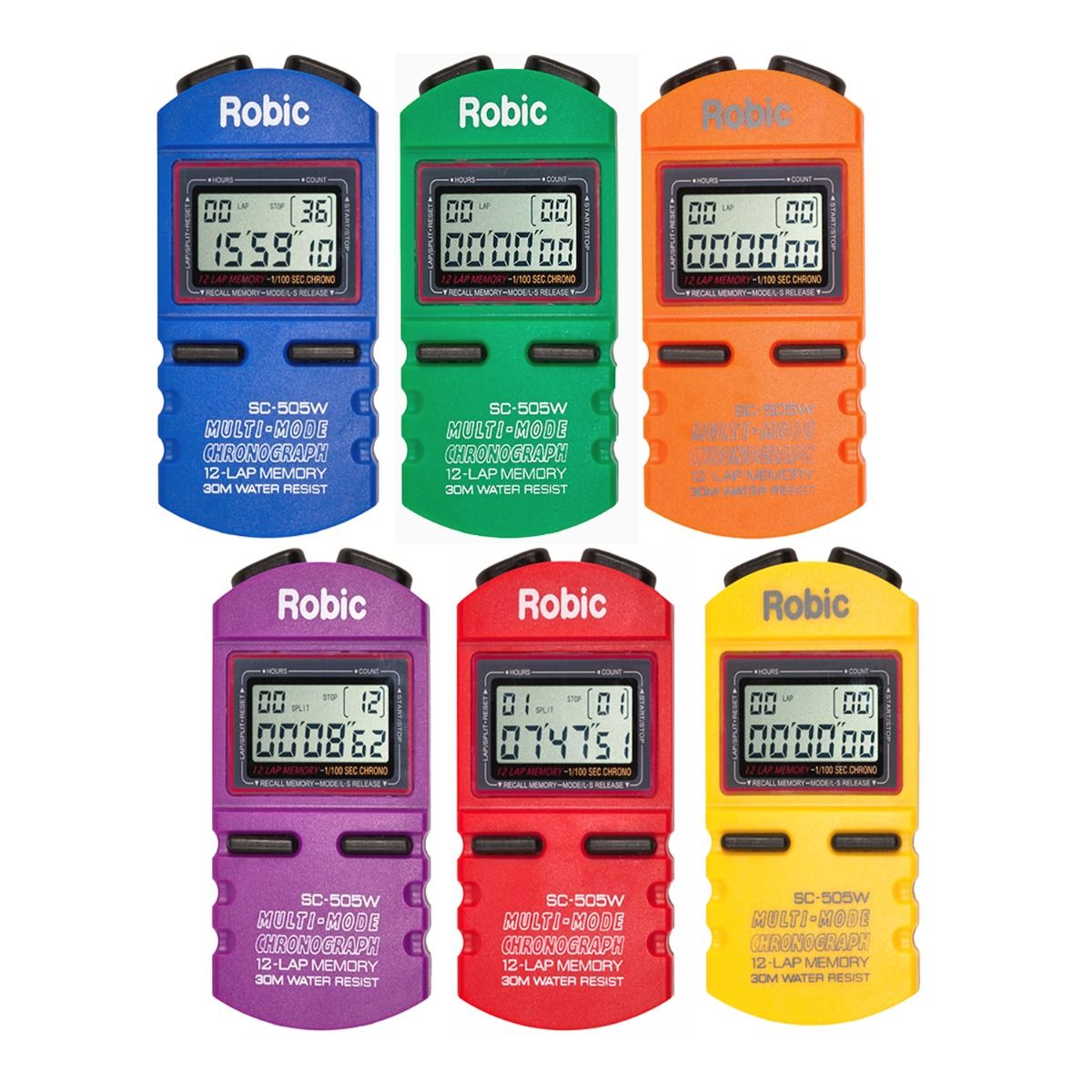 Gill Athletics Robic SC-505W Stopwatches - Set of 6