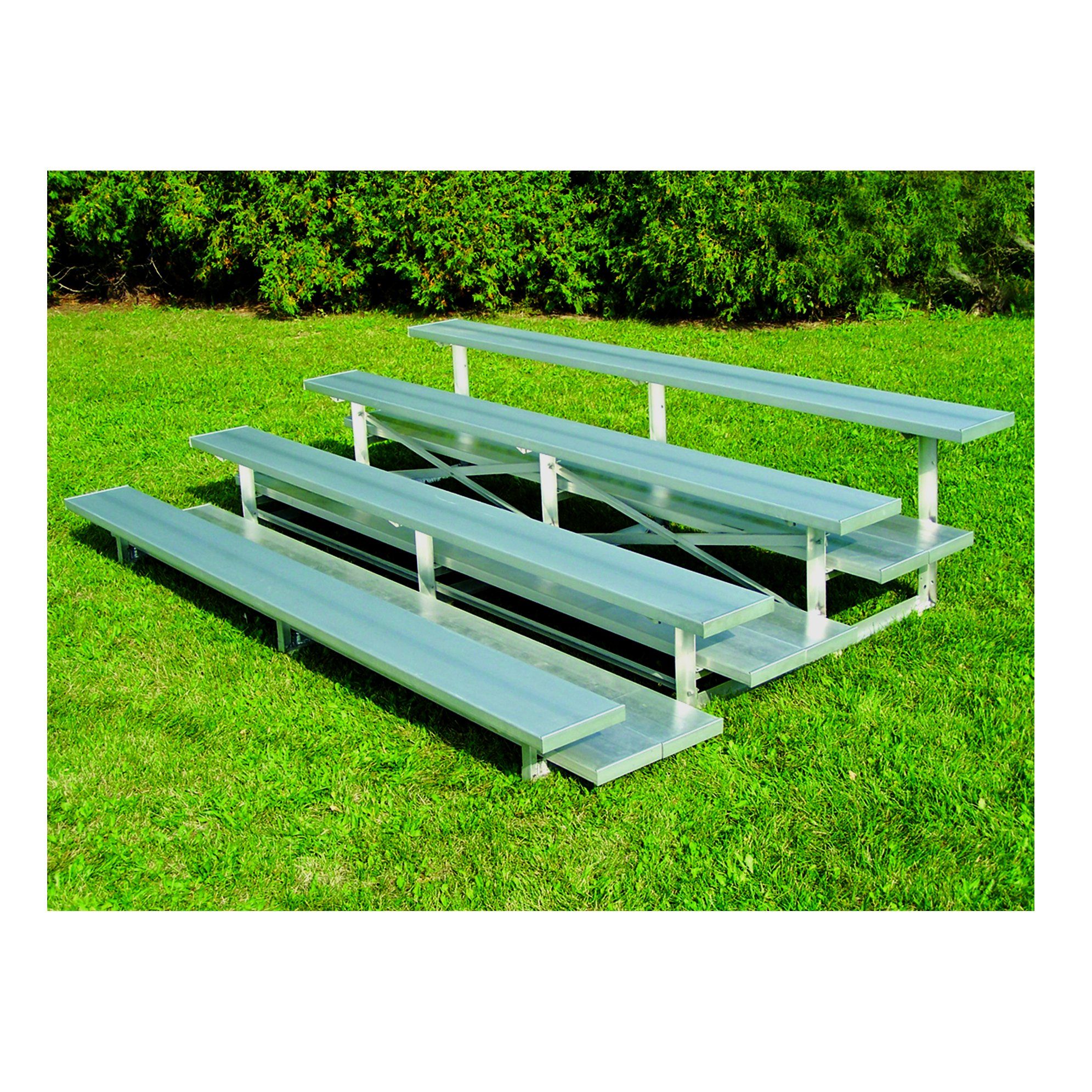 4 Row Powder Coated Low Rise Aluminum Bleachers - Pitch Pro Direct
