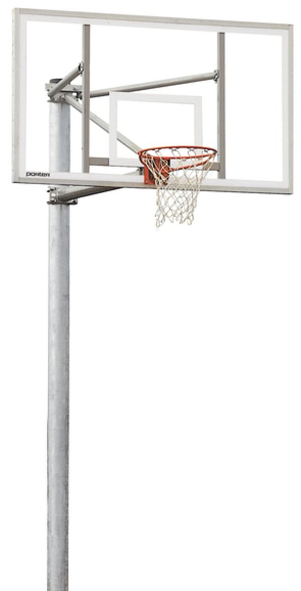 Single Vertical Post Basketball System with 4' Extension