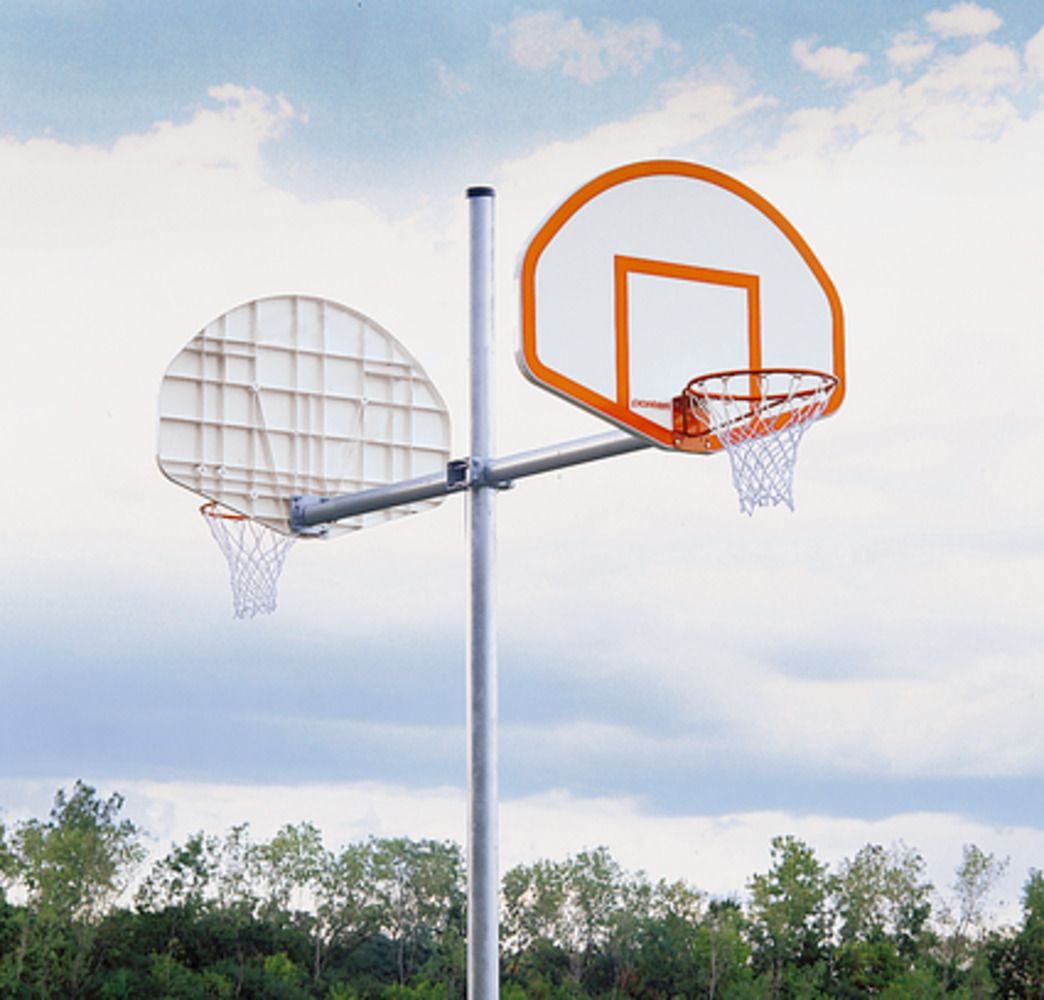 Double Vertical Post Basketball Systems  With 6' Extension