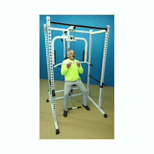 New York Barbells Power Rack Gym with DLX PEC Deck & LAT Attachment