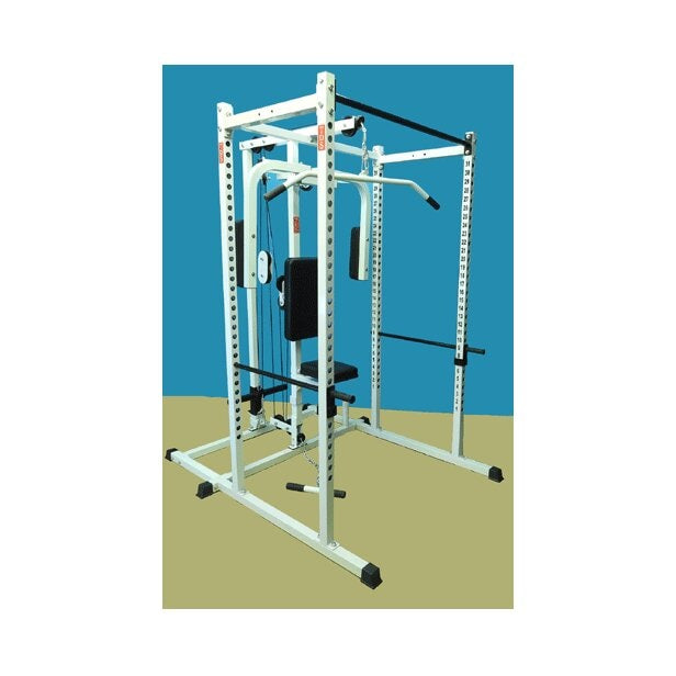New York Barbells Power Rack Gym with DLX PEC Deck & LAT Attachment