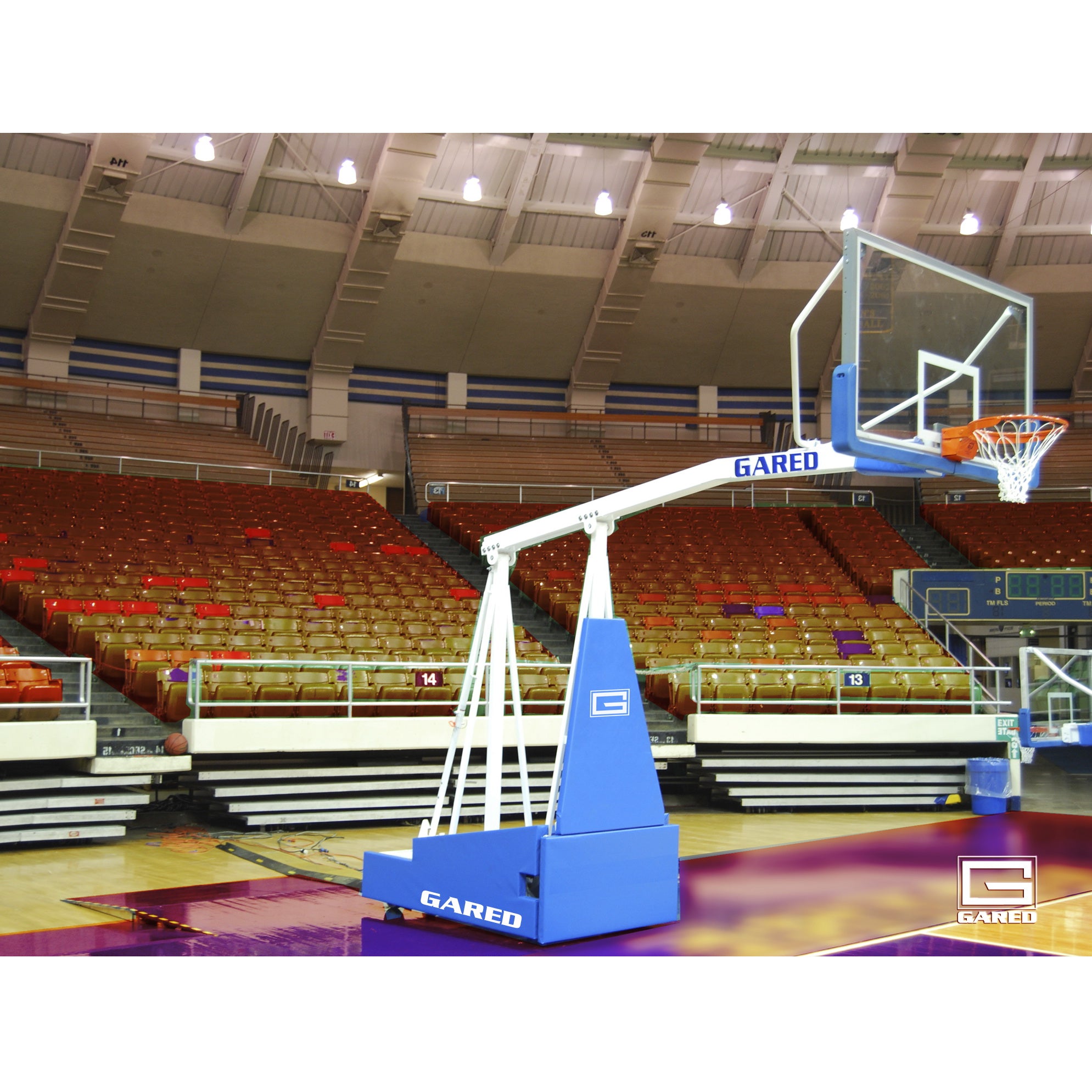 Gared Hoopmaster Collegiate Portable Basketball Backstop, 8' Boom