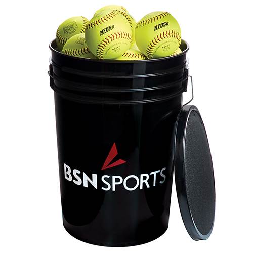 Athletic Connection Bucket With Softballs front view