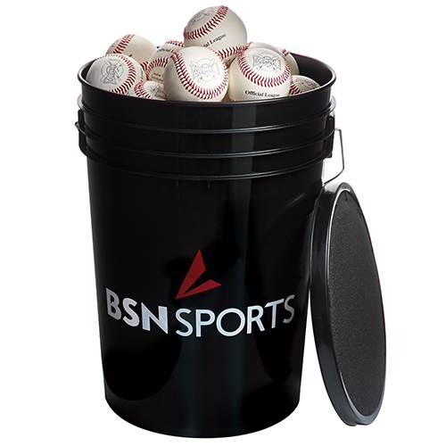 Athletic Connection Bucket with 36 Mark 1 Official League Baseballs front view