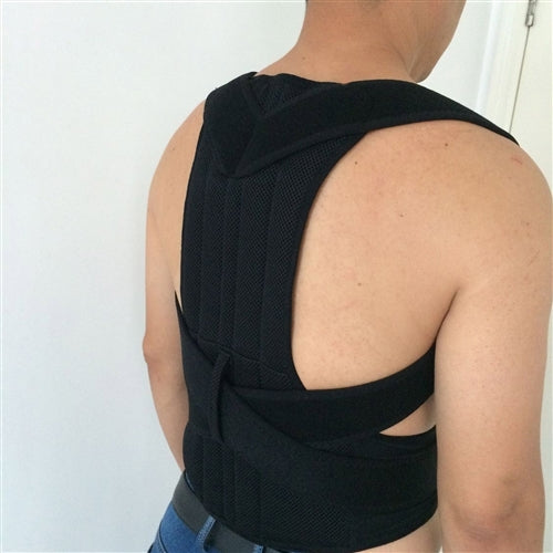 Back and Shoulders Posture Support Brace - Black - Extra Large Size