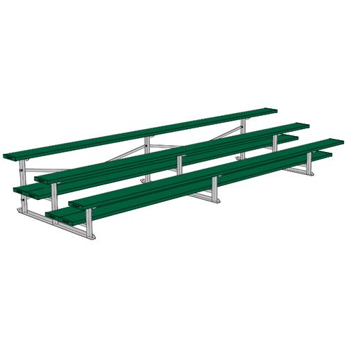 JayPro 3 Row 15 All Aluminum Preferred Bleacher Powder Coated Dark Green