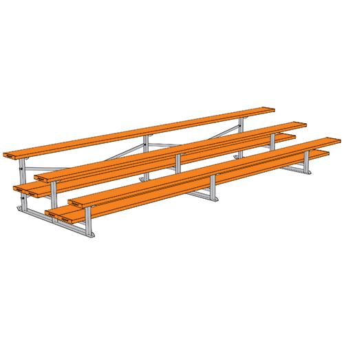 JayPro 3 Row 15 All Aluminum Preferred Bleacher Powder Coated Orange