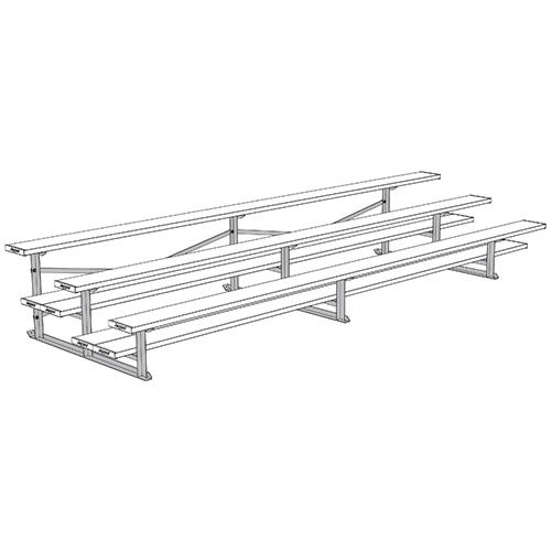 JayPro 3 Row 15 All Aluminum Preferred Bleacher Powder Coated White