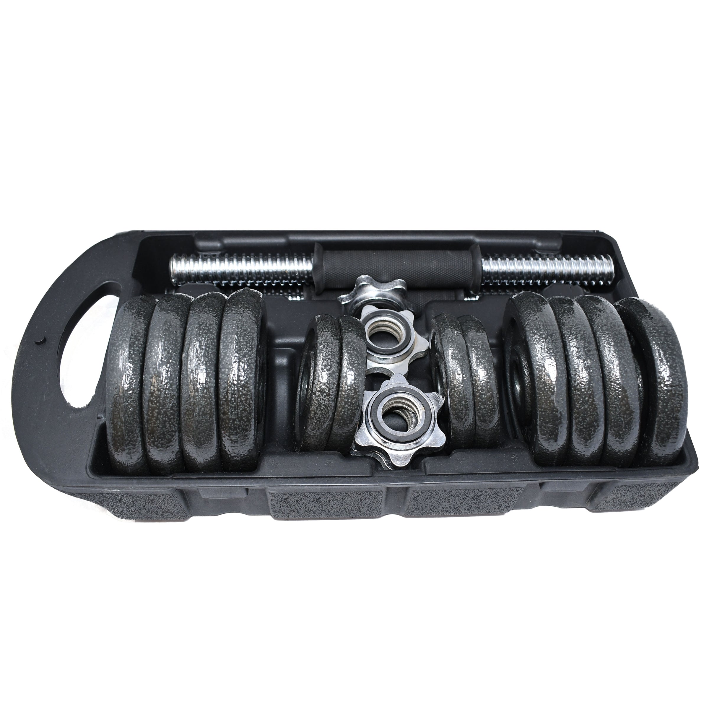 Cast Iron Adjustable Dumbbell Set for Home Gym - 33 lbs (15 kg)