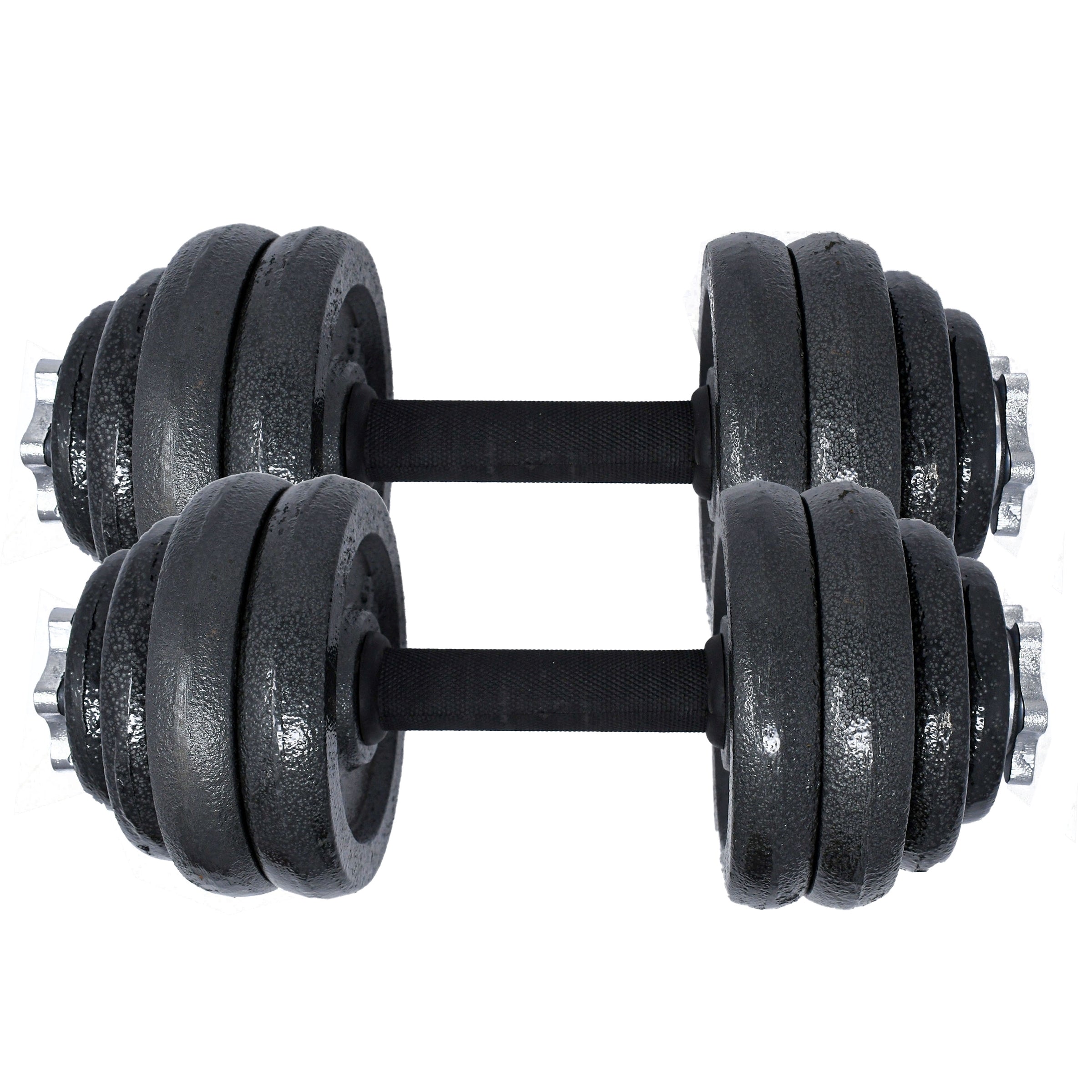 Cast Iron Adjustable Dumbbell Set for Home Gym - 66 lbs (30 kg)