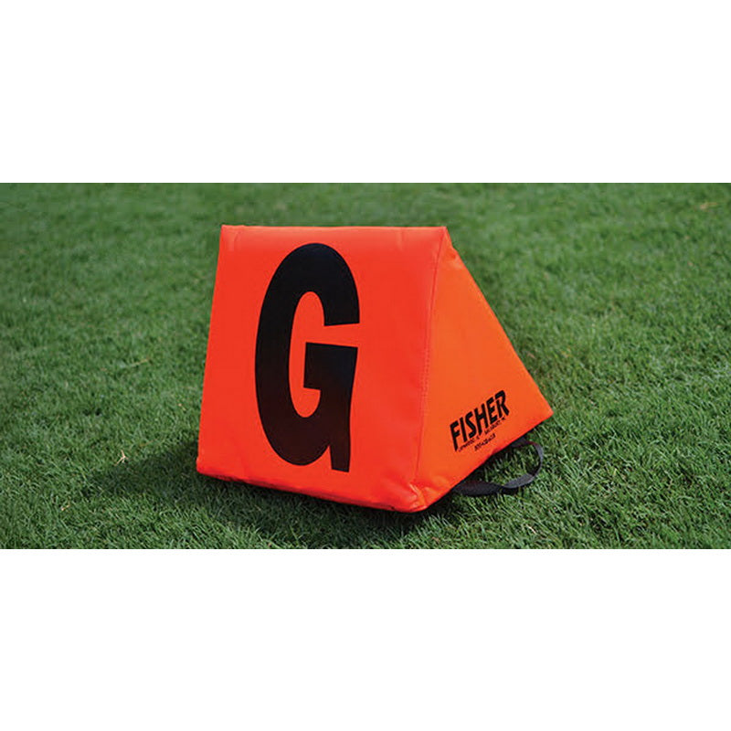 Fisher Athletic Football Large Triangular Sideline Marker Black Number on Orange Set