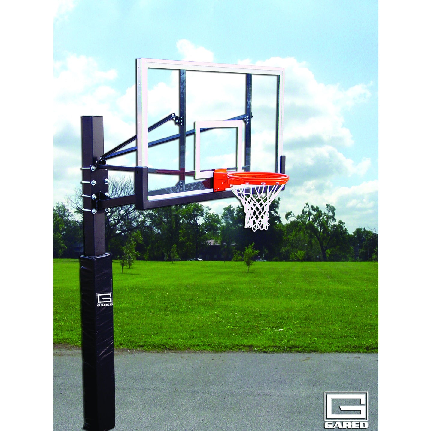 Gared Endurance® Glass Playground Basketball System With 5' Safe Play Area